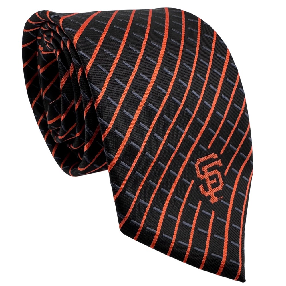 State‎ Farm Neck Tie San Francisco Giants Baseball Promo Black Orange Stripe